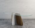 Modern Glass-Top Sculptural Table Modelo 3D