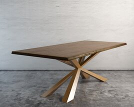 Modern Wooden Table 3D-Modell