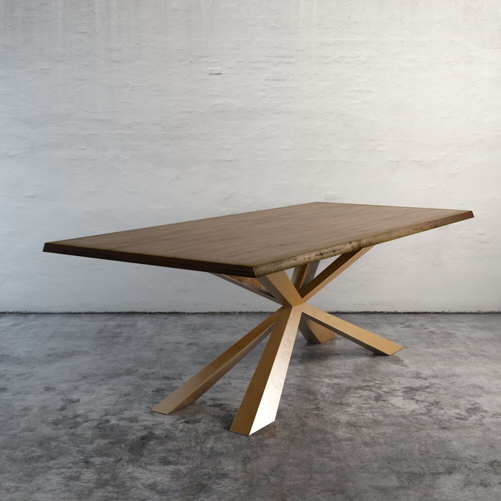 Modern Wooden Table 3D модель