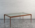 Modern Rectangular Glass-Top Coffee Table 3d model