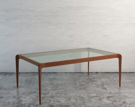 Modern Rectangular Glass-Top Coffee Table Modèle 3D