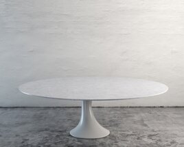 Modern White Oval Table 3D-Modell