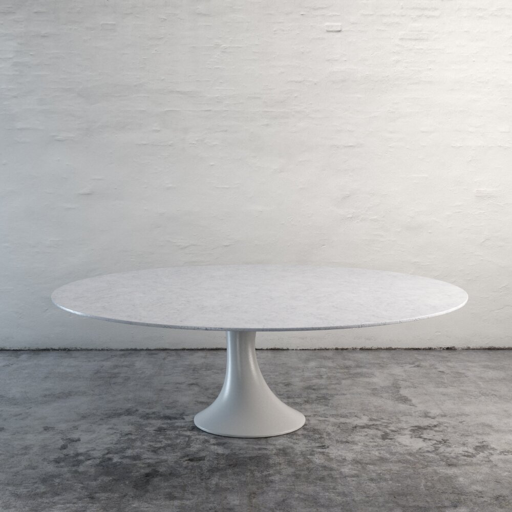 Modern White Oval Table Modelo 3D
