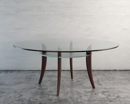 Modern Round Glass-Top Coffee Table 3D 모델 