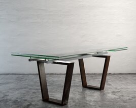 Modern Glass-Top Table Modello 3D