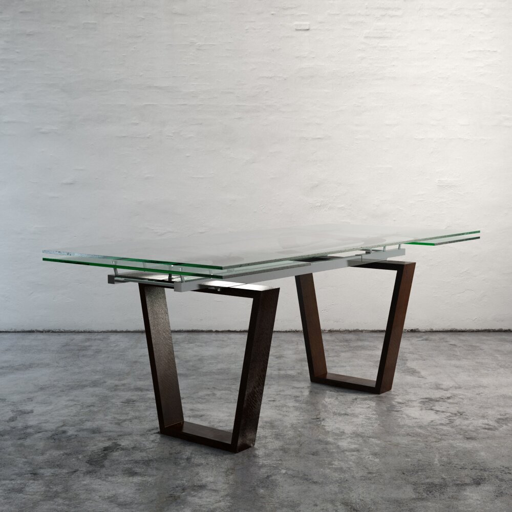 Modern Glass-Top Table Modelo 3d