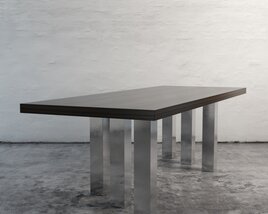 Minimalist Modern Table with Six Legs Modelo 3D