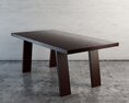 Black Wood Dining Table 3D-Modell