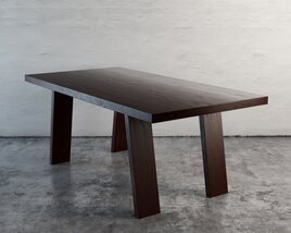 Black Wood Dining Table Modello 3D