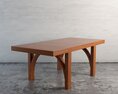 Sleek Wooden Coffee Table 3d model