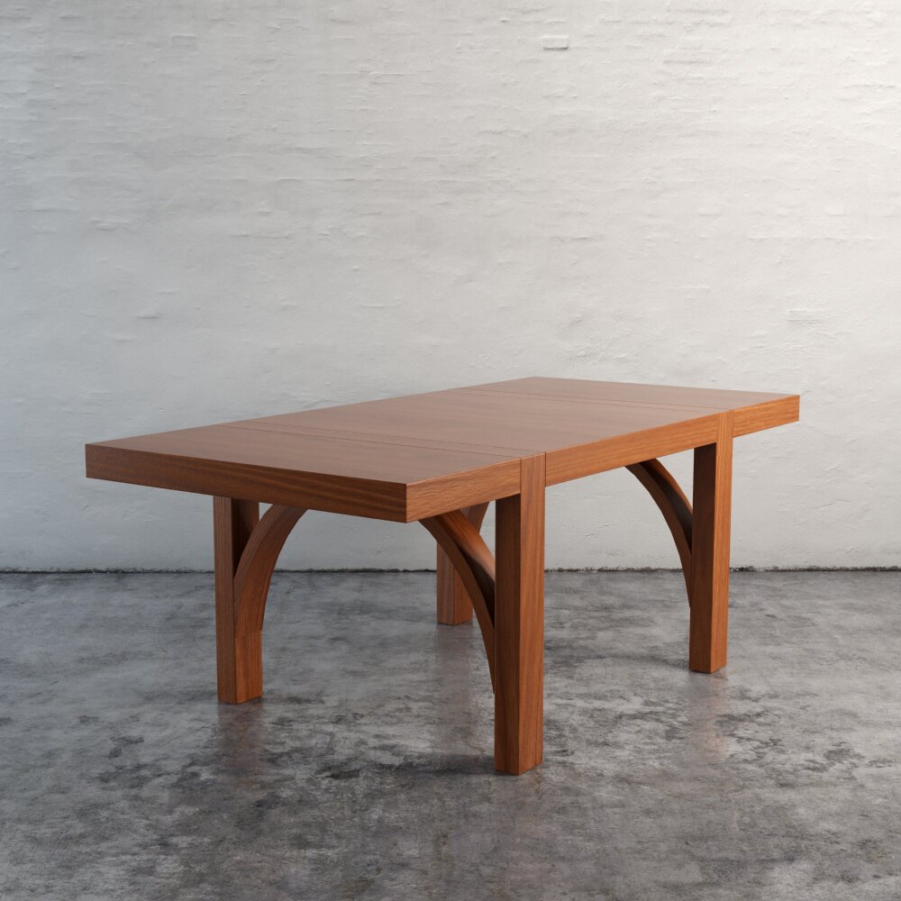 Sleek Wooden Coffee Table 3D-Modell