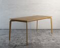 Modern Wooden Table with Thin Legs Modèle 3d