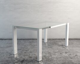Modern Glass Table with Aluminum Frame 3D model