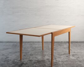 Minimalist Wooden Table Modello 3D