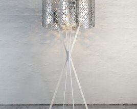 Modern Tripod Silver Floor Lamp Modèle 3D