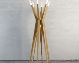 Modern Wooden Floor Lamp 3D 모델 