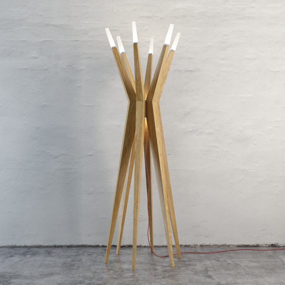 Modern Wooden Floor Lamp 3D модель