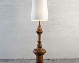 Elegant Wooden Table Lamp 3D model
