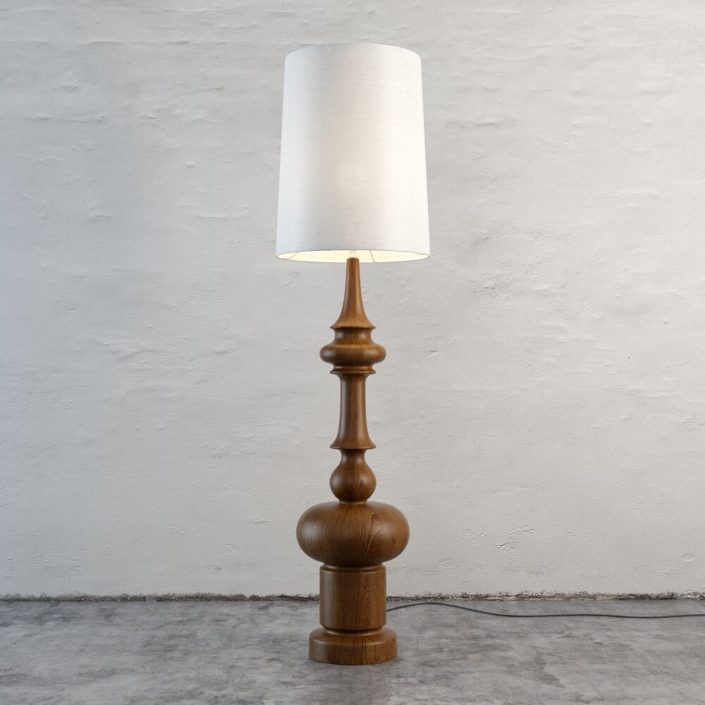 Elegant Wooden Table Lamp 3D模型