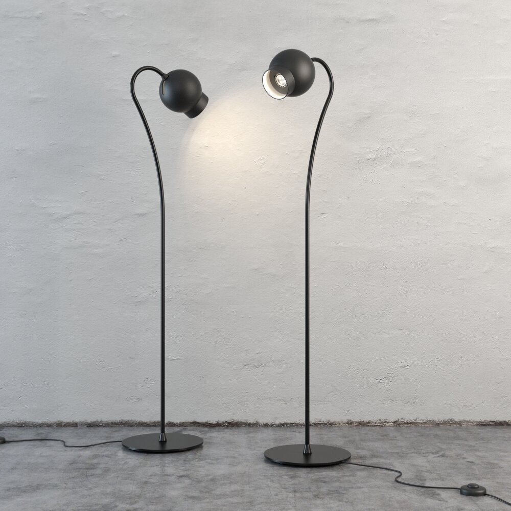 Twin Floor Lamps 3D model