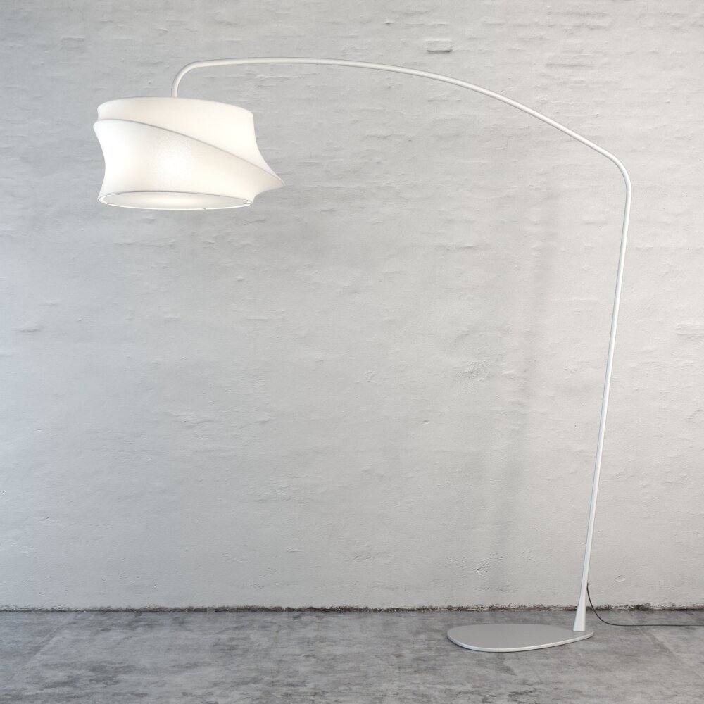 Modern White Arc Floor Lamp 3D-Modell