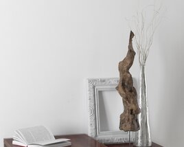 Twisted Wooden Sculpture and Vase Modello 3D