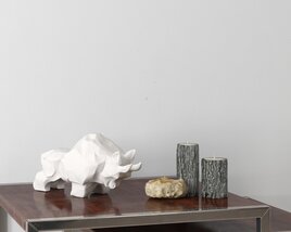 Sculpted Rhino and Candles Modelo 3d