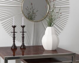 Modern Vase with Greenery on Console Table Modello 3D