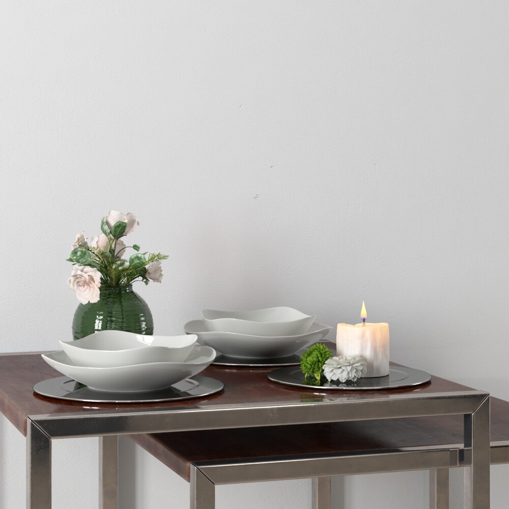 Elegant Table Setting Modèle 3d
