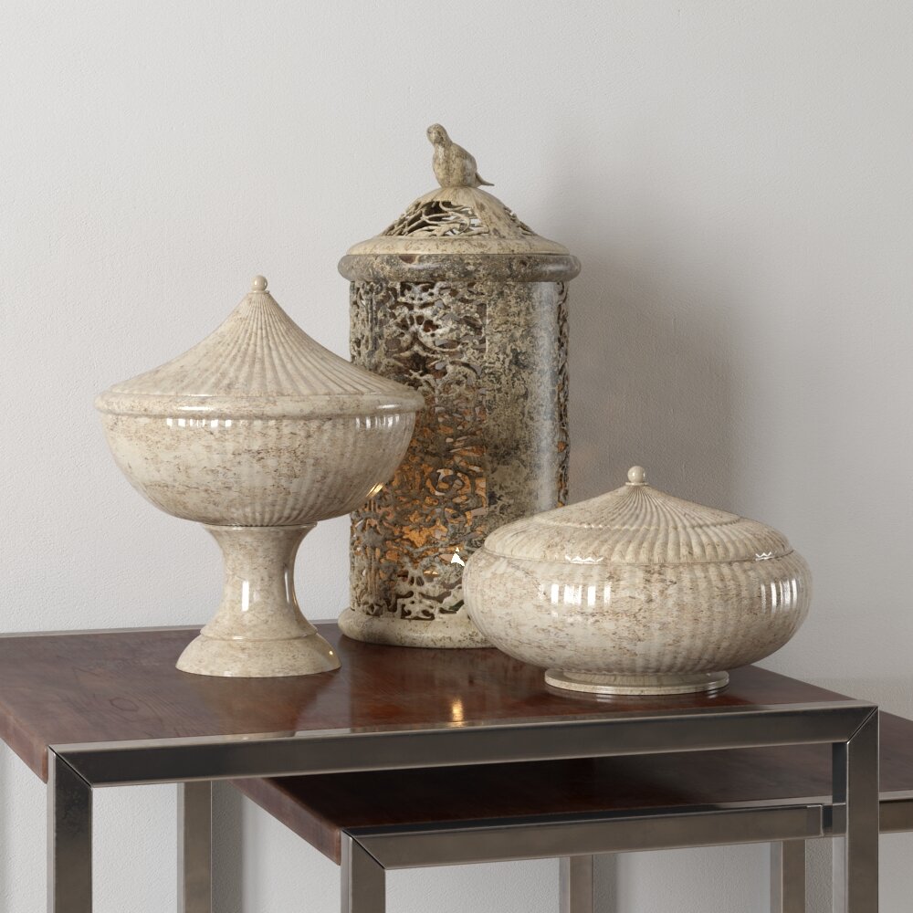 Decorative Ceramic Jars Modello 3D