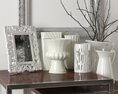Assorted Decorative Vases and Frame 3d model