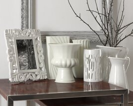 Assorted Decorative Vases and Frame 3D模型