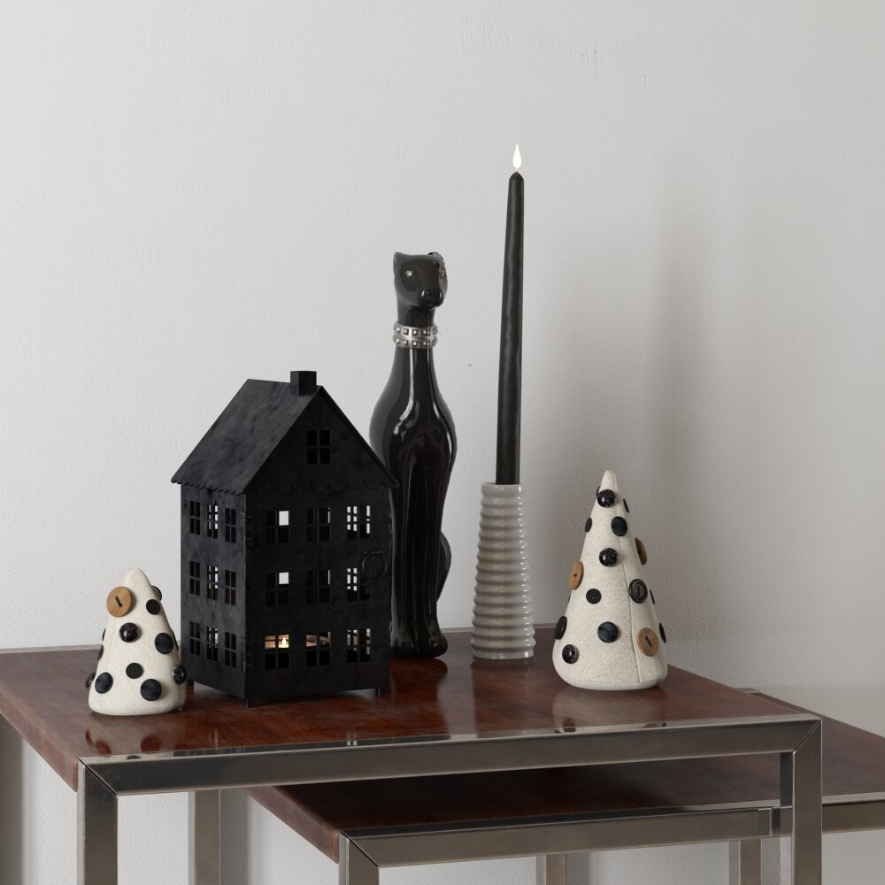 Contemporary Candle Display with Decorative Accents 3Dモデル