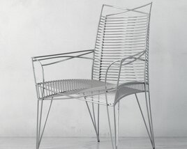 Wireframe Metal Chair 3D-Modell