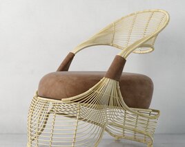 Modern Rattan Accent Chair Modelo 3D