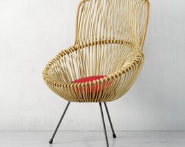 Modern Rattan Lounge Chair Modèle 3D