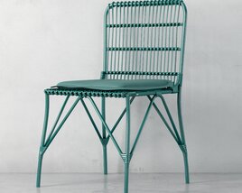 Green Metal Bistro Chair Modèle 3D