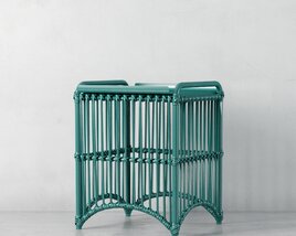 Green Metal Folding Chair Modello 3D