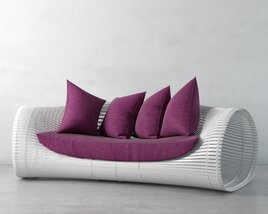 Modern Curved Sofa Design 3D-Modell