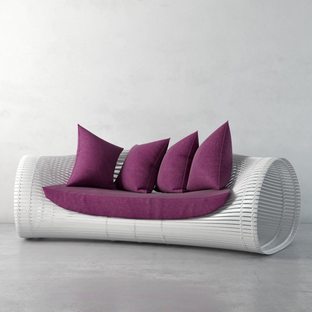Modern Curved Sofa Design 3D model