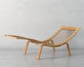 Modern Wooden Lounge Chair 05 3d model