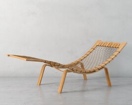 Modern Wooden Lounge Chair 05 3D 모델 