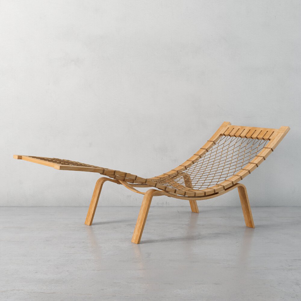 Modern Wooden Lounge Chair 05 Modello 3D