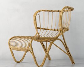 Rattan Lounge Chair 02 3D model