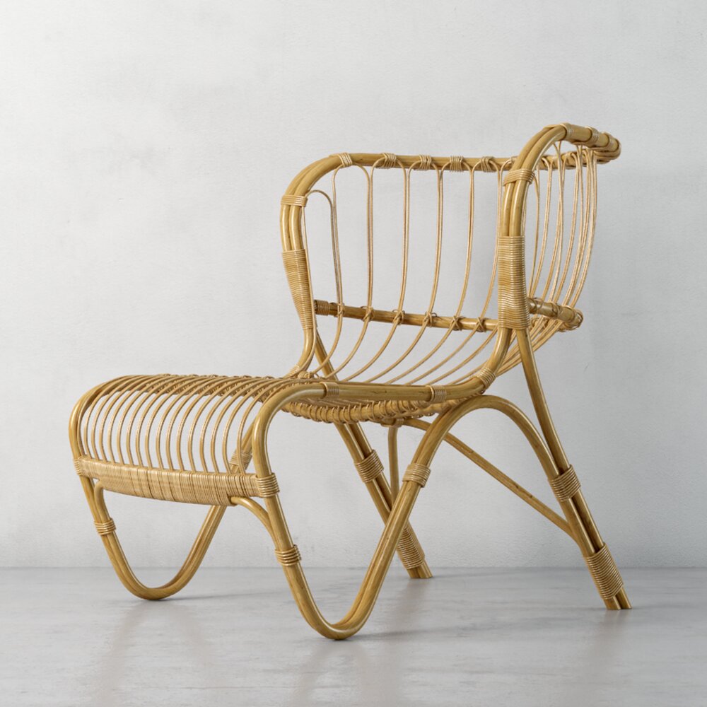 Rattan Lounge Chair 02 3D model