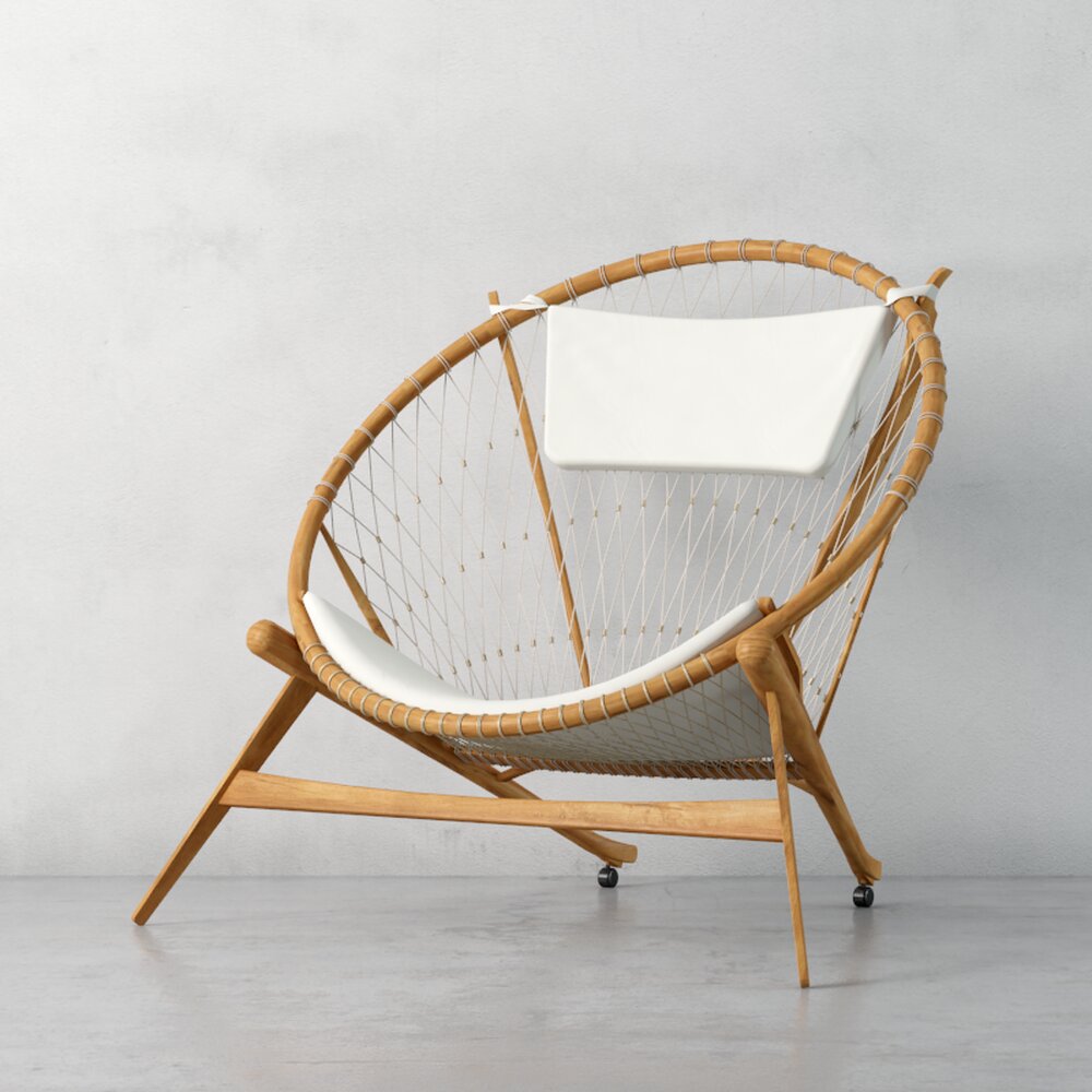 Modern Rattan Lounge Chair 02 3D 모델 