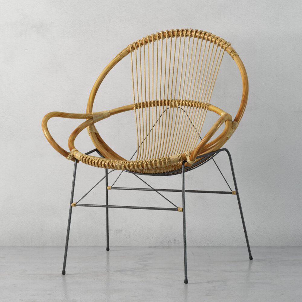 Rattan Accent Chair Modello 3D