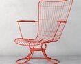Red Wireframe Armchair 3d model