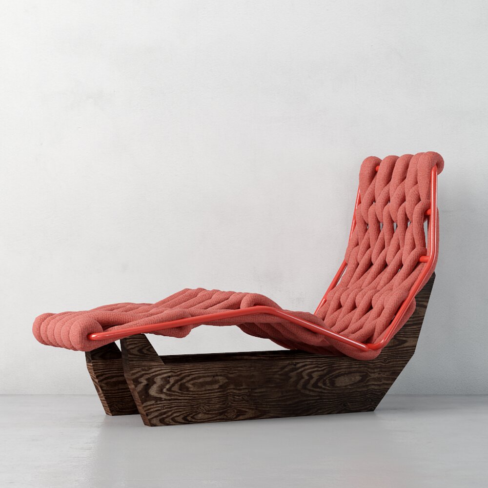 Modern Woven Lounge Chair 02 Modelo 3d
