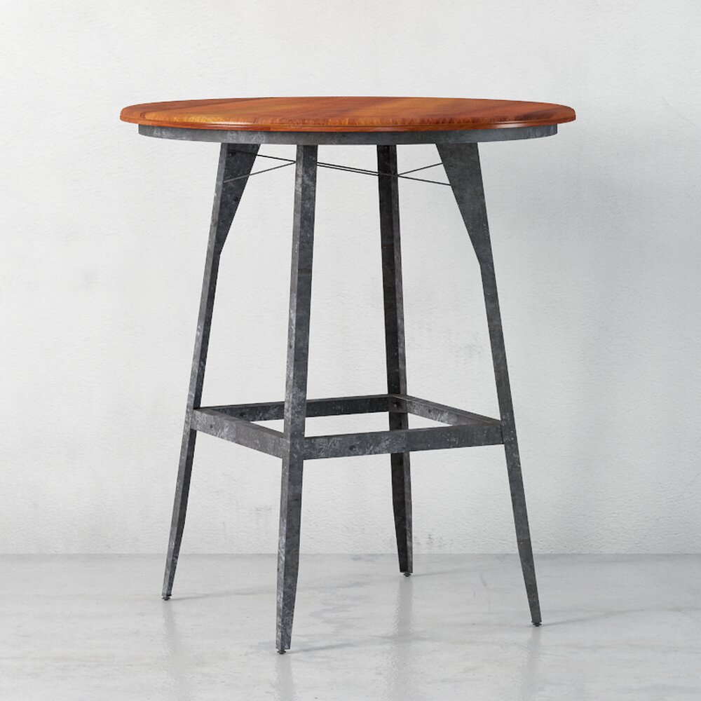 Industrial-Style Bar Stool 3D 모델 
